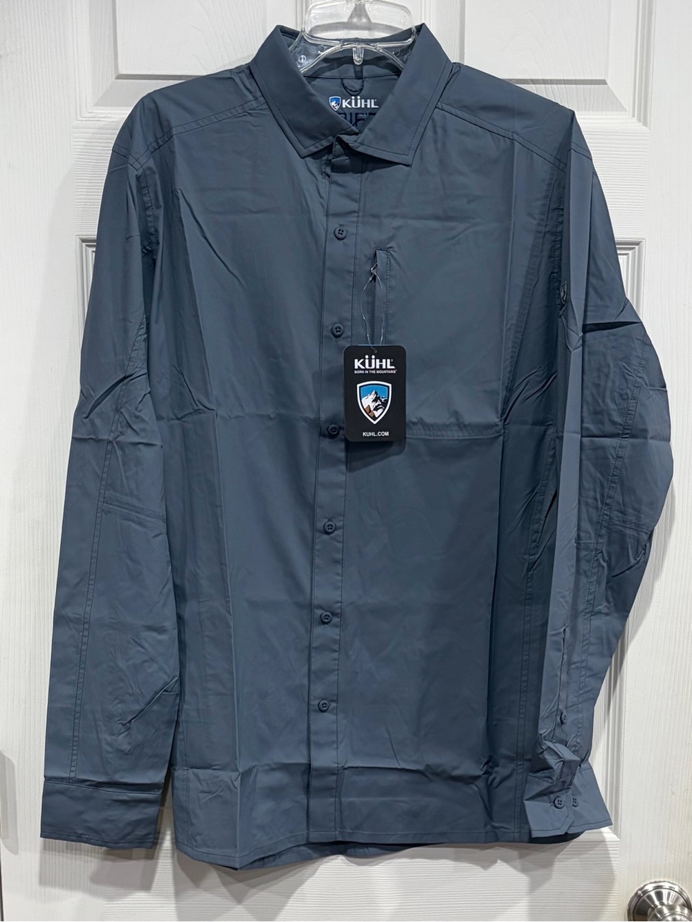 Kuhl Men's Medium Driftr Long Sleeve Button Up Shirt Blue NWT Lightweight